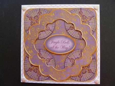 Purple Goldflake Jingle Bells 3D Rosette Decoupage Topper by Carol Sear