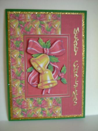 Gold Bells Card Front by Carol Sear