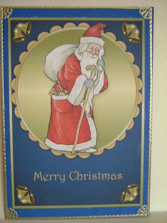 Vintage Santa Decoupage Blue by Carol Sear