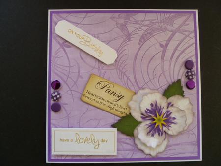 Lilac Bird Flourish Swirls A4 Backing Paper by Carol Sear