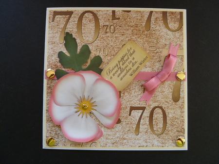Natural Gold 70 Birthday A4 Backing Paper by Carol Sear