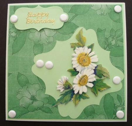 Mid Green Plain Apple Blossom A4 Backing Paper by Carol Sear