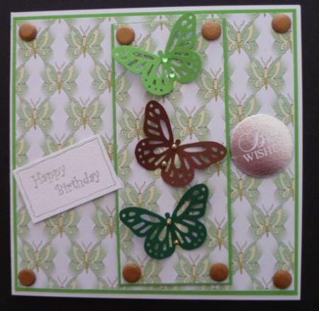 Green Butterflies Landscape Backing Sheet by Carol Sear