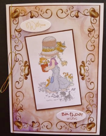 Copper Heart Framed Backing Paper 1 by Carol Sear