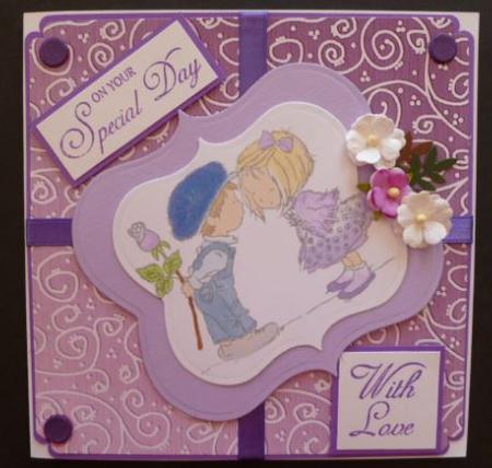 Greetings, Lace and Pearls Matching Backing Paper by Carol Sear