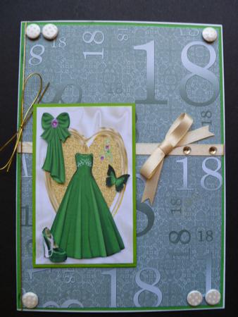 Mint Green Metallic 18th Birthday A4 Backing Paper by Carol Sear