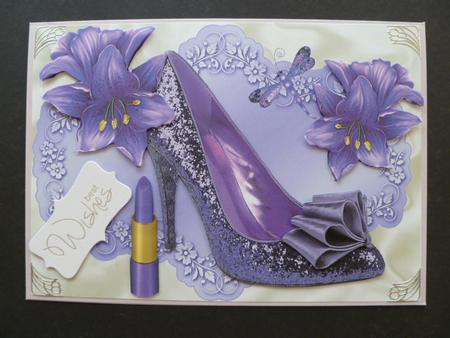 Purple Sparkle Shoes with Flowers by Carol Sear