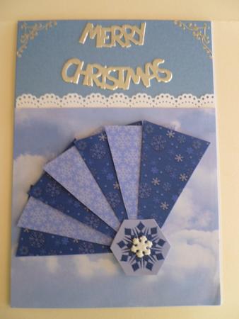 Snowflake Fan Blue by Carol Sear