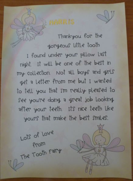 Letter from the Tooth Fairy by Carol Sear