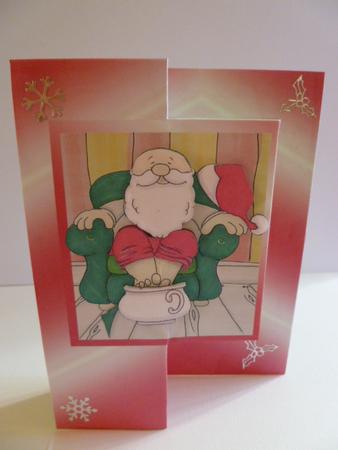 Santa Doodles Soaking His Feet Quick Card by Carol Sear