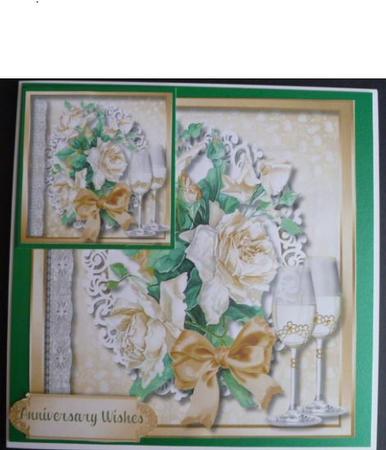 Beautiful Cream Roses on Lace  by Carol Sear