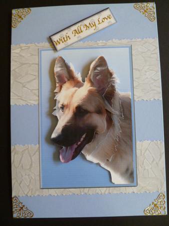 German Shepherd 2 Portrait 3D Decoupage by Carol Sear