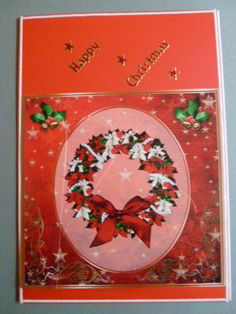 Christmas Wreath Fan Card by Carol Sear