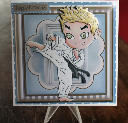 Martial Arts Boy Card Front Kit by Carol Van Der Helm