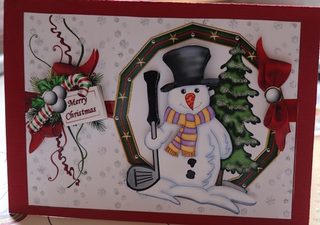 Christmas Golf Snowman by Carol Van Der Helm