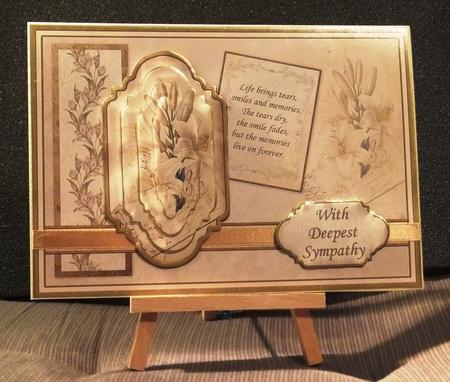 Vintage Sympathy Lilies Card Topper & Pyramage by Carol Vaughan
