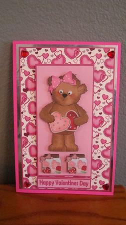 Be My Valentine Decoupage Card Front by Carol Wilshire
