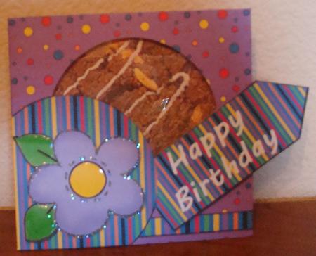 Cookie Pocket - Purple Dots W Flower by Carol Wilshire