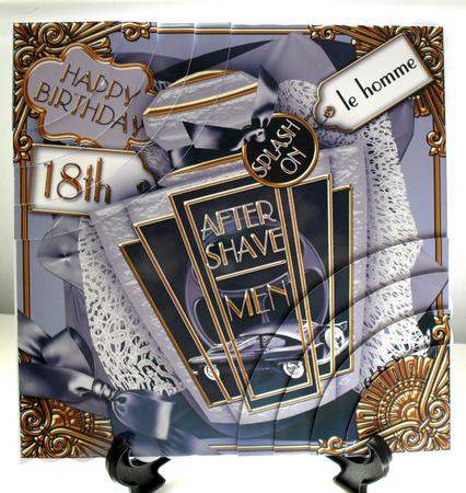 Silver Grey Aftershave 18th Birthday 6in Duo Corner Stacker by Carole Keeble