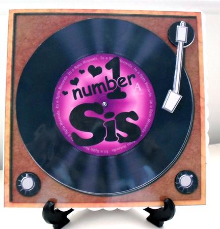 8 x 8 Number 1 Sis Record Scalloped Corner Topper by Carole Keeble