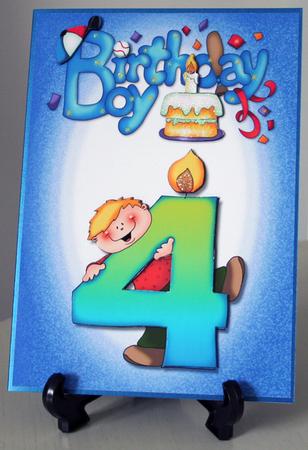 Boys 4th Birthday Quick Card by Carole Keeble