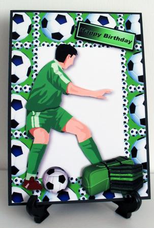 I Love Football! in Green Frame A4 by Carole Keeble