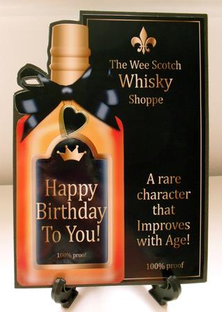 Birthday Whisky Bottle Shaped Card by Carole Keeble