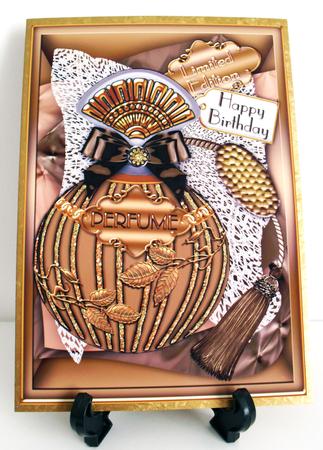 Gold Perfume 7x5inch Folded Quick Card by Carole Keeble