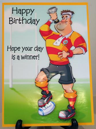 Rugby Dude A4. by Carole Keeble
