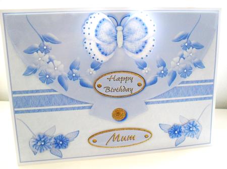 Butterfly and Flower Fancy Envelope Card (mum/mom) 1 by Carole Keeble