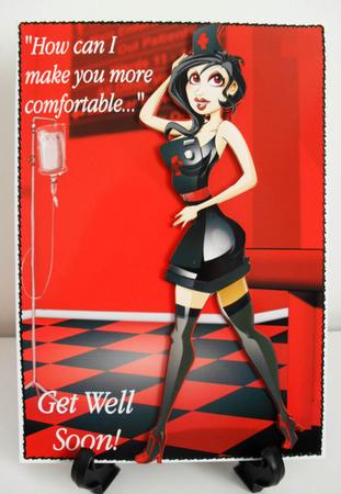 Naughty Nurse Black A4 by Carole Keeble