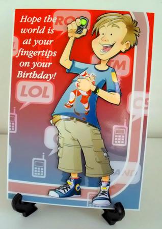 Teen Boy Text Star (blue) A4 by Carole Keeble