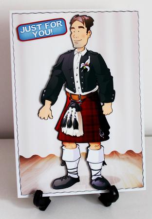 Kilt Dude (red) A4 by Carole Keeble