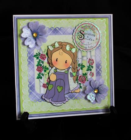 Chloe with Flowers Card and Decoupage by Carole Keeble