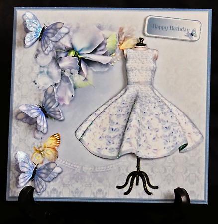 Blue Floral Dress by Carole Keeble