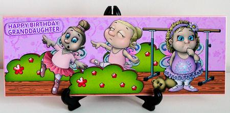 Ballerina Fun Long Dl Birthday Card by Carole Keeble