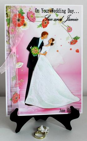 Kiss the Bride Card Front and Decoupage by Carole Keeble