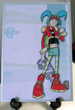Skater Girl Dude A4. by Carole Keeble