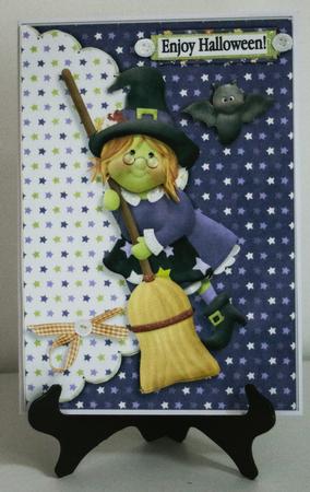 Fly by Night Halloween Scalloped Edge Faux Envelope Card by Carole Keeble