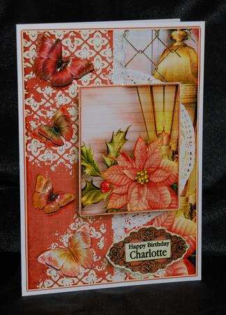 Cardtopper with Matching Envelope Poinsettia 639 by Carole Keeble
