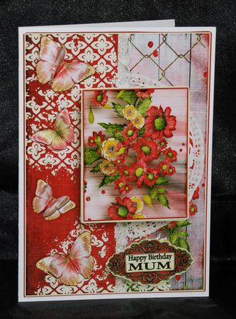 Cardtopper with Matching Envelope Peony 635 by Carole Keeble