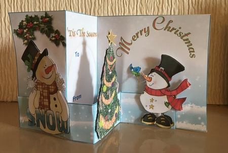 Snowflake Christmas Z Fold with extra tab. by Carole McGregor
