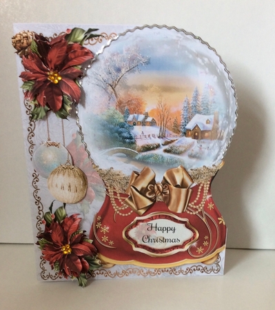Bumper Kit  of 4 Christmas Snowglobe Shaped Collection of Cards by Carole McGregor