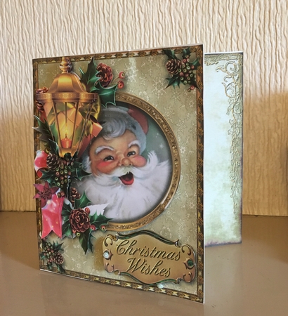 Gold Lantern - Jolly Father Christmas by Carole McGregor