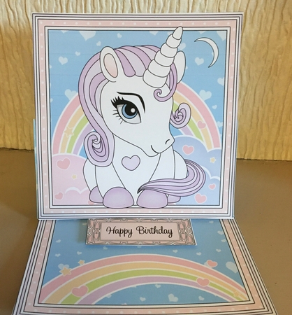 3D Easel Card Mini Kit - Cute Little Unicorn by Carole McGregor