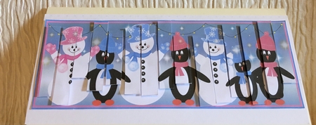 SLAT CARD - SNOWMEN AND PENGUINS by Carole McGregor