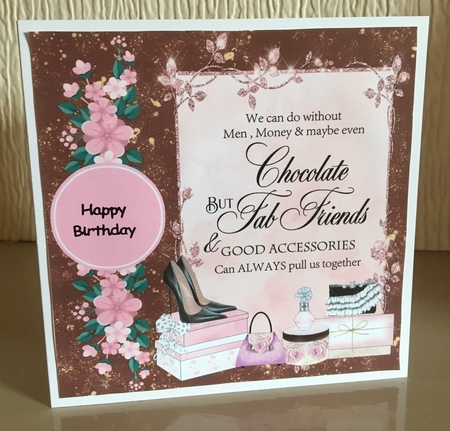 3 Fab friends Birthday card fronts/toppers by Carole McGregor
