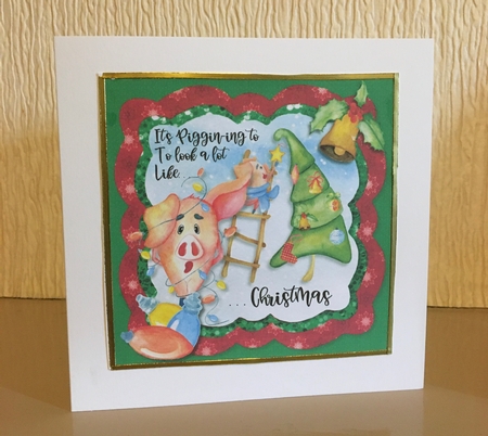 Piggin Christmas 2 Card Front and Inserts Kit by Carole McGregor