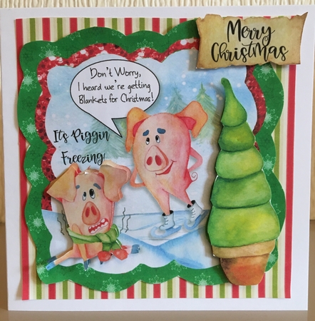 Piggin Christmas 3 Card Front and Inserts Kit by Carole McGregor