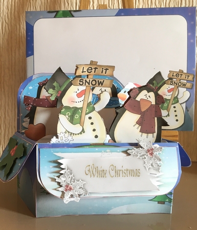 White Christmas - Rectangle Pop Up Box by Carole McGregor